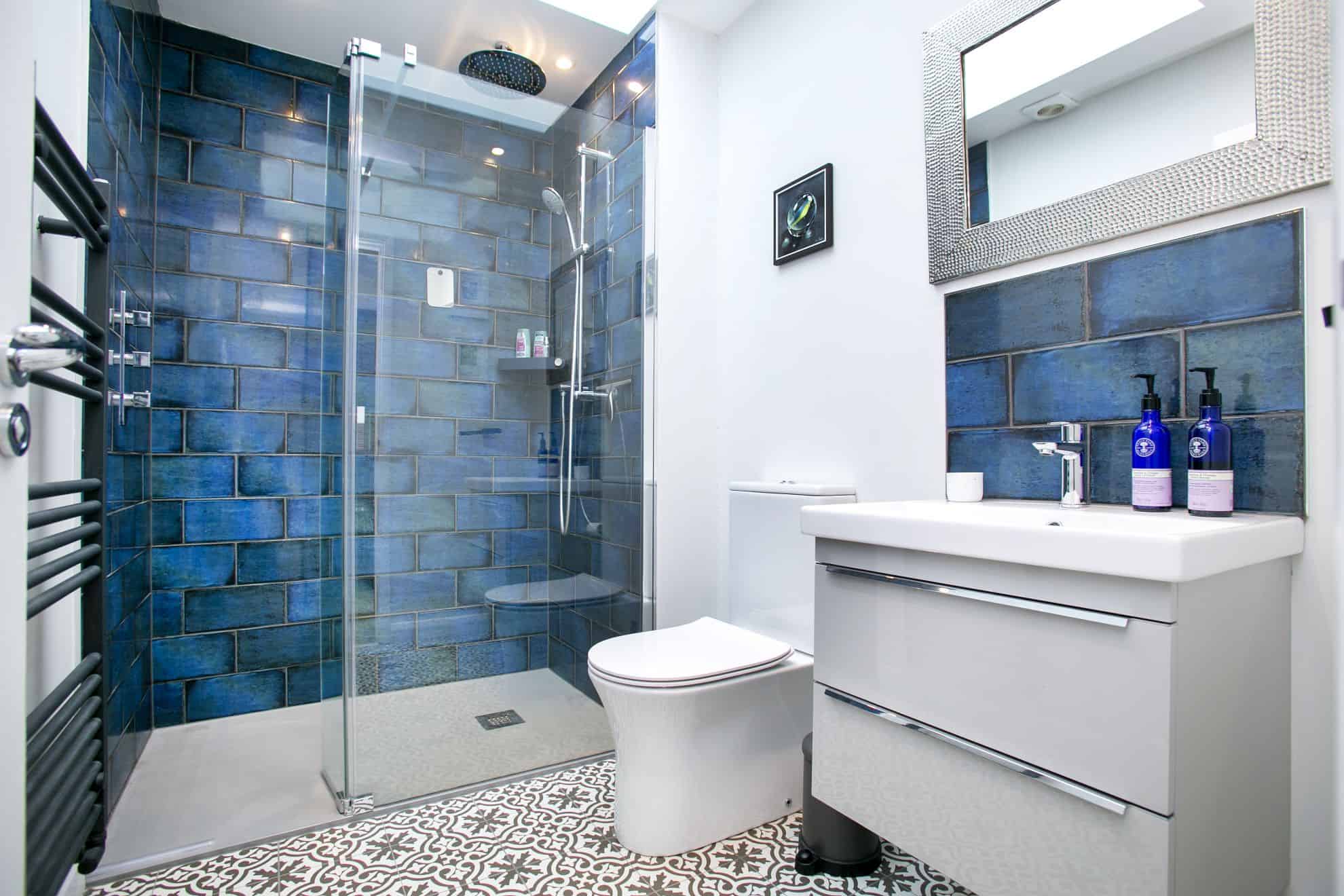 Blue Tiled Bathroom
